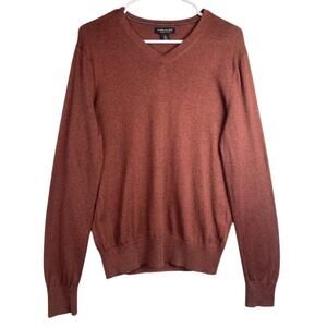 Banana Republic-Luxury Blend V-Neck Sweater in a Rust Brown